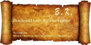 Buchvalter Krisztofer névjegykártya